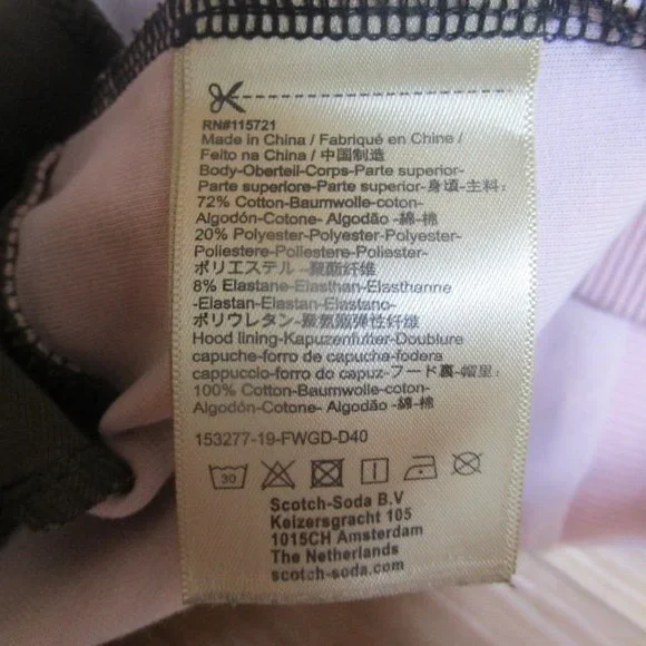 AMS BLAUW SCOTCH & SODA Hoodie Sweater Full Zip rock lobster spellout Sz 10/140 - Picture 5 of 7